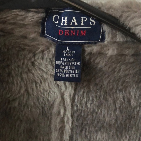 Chaps Fur Lined Suede Vest - Picture 3 of 4